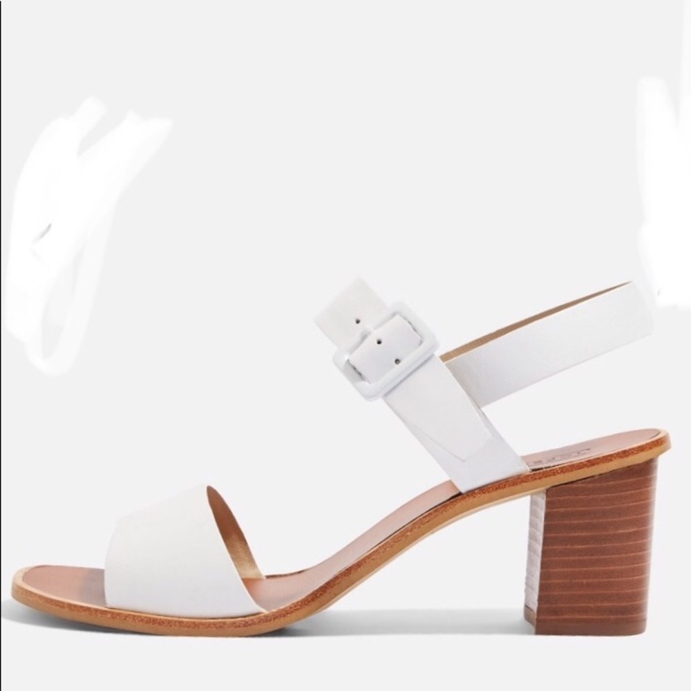 🆕NEW TOPSHOP WHITE CHUNKY HEEL SANDALS